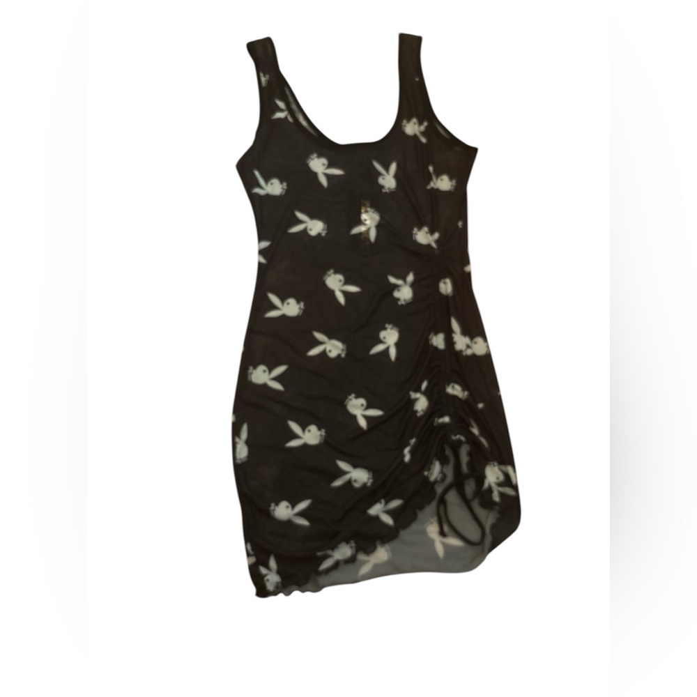 Playboy Black and White  logo Mesh cover-up